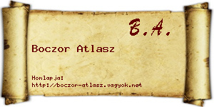 Boczor Atlasz névjegykártya